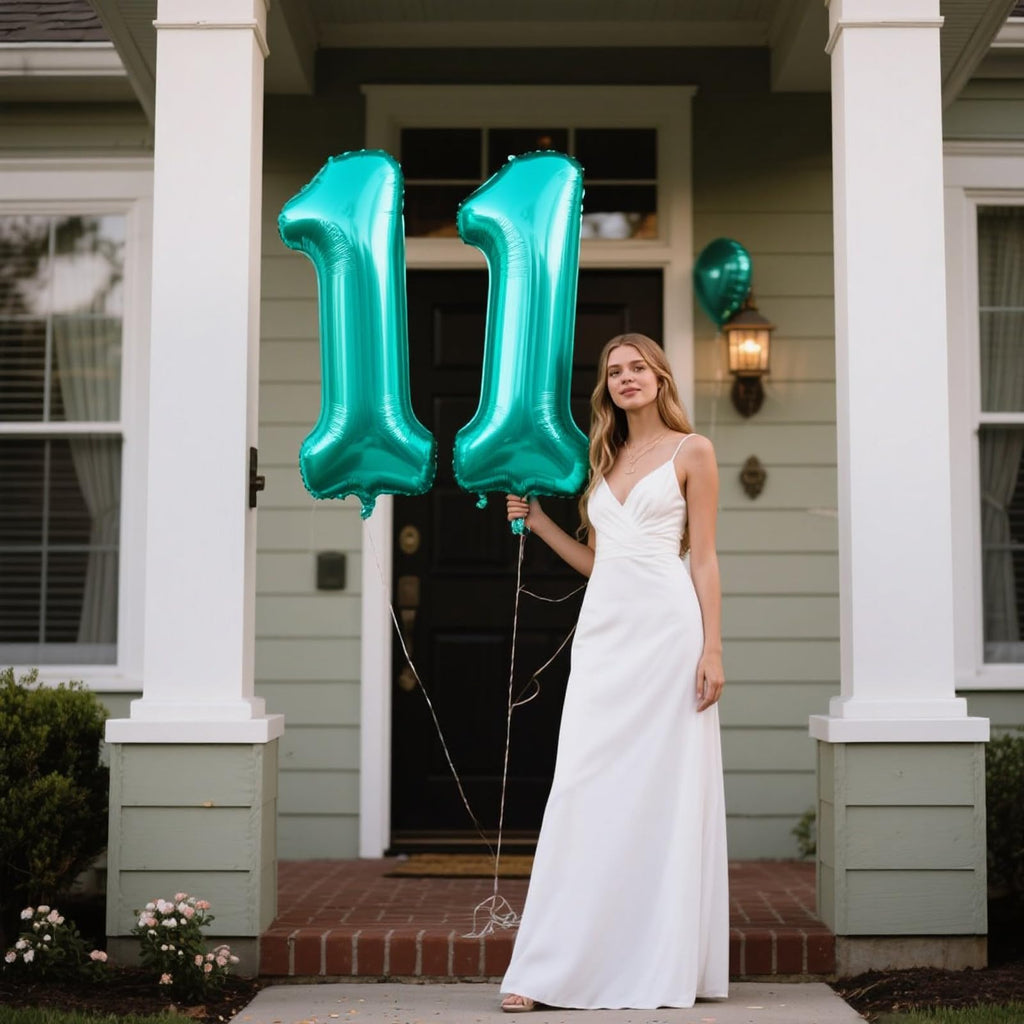 Kelfuoya 40-Inch Teal Number 1 Balloon – Jumbo Mylar Foil Balloons for Birthday Parties, Weddings & Anniversaries