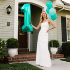 Kelfuoya 40-Inch Teal Number 1 Balloon – Jumbo Mylar Foil Balloons for Birthday Parties, Weddings & Anniversaries