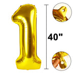 Kelfuoya 40 Inch Gold Number 21 Balloon – Jumbo Mylar Foil Balloons for 21st Birthday, Anniversary & Party Decor