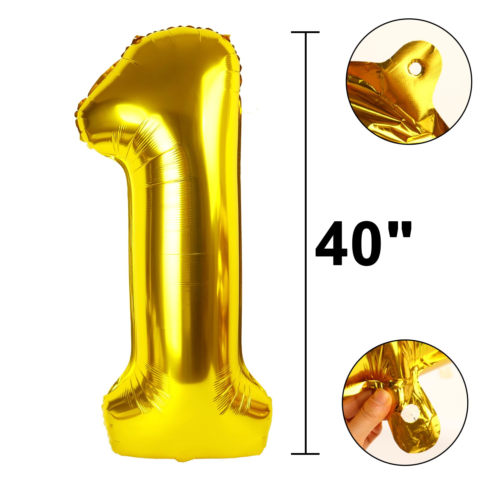 Kelfuoya 40 Inch Gold Number 21 Balloon – Jumbo Mylar Foil Balloons for 21st Birthday, Anniversary & Party Decor