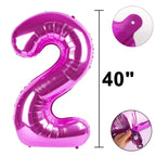Kelfuoya 40 Inch Rose Purple 28 Balloon Numbers – Giant Foil Balloons for Birthday & Anniversary