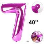 Kelfuoya 40-Inch Rose Purple 17 Balloon – Large Foil Number Balloons for Birthday & Anniversary