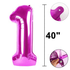 Kelfuoya 40-Inch Rose Purple 12 Balloon – Giant Foil Number Balloons for Birthday & Anniversary