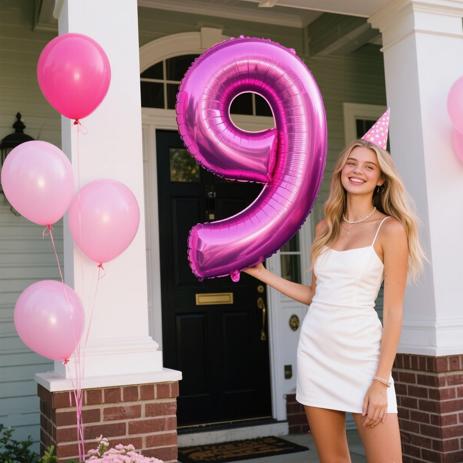 Kelfuoya 40-Inch Rose Purple Number 9 Foil Balloon – Jumbo Mylar Balloons for Birthdays & Celebrations