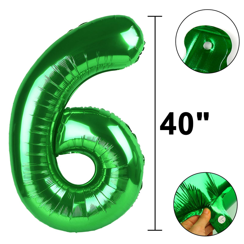 Kelfuoya 40 Inch Green Number 16 Balloon | Jumbo Mylar Foil Balloons for Birthday & Anniversary