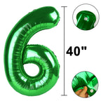 Kelfuoya 40 Inch Green Number 16 Balloon | Jumbo Mylar Foil Balloons for Birthday & Anniversary