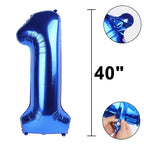 Kelfuoya 40 Inch Navy Blue Number 10 Balloon | Jumbo Mylar Foil Balloons for Birthday & Anniversary