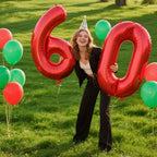 Kelfuoya Red 0 Balloons 40 Inch – Foil Number Balloon for Birthday Parties & Anniversaries