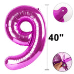 Kelfuoya 40-Inch Rose Purple 29 Balloon – Giant Foil Number Balloons for Birthday and Anniversary Decor