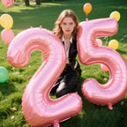 Kelfuoya 40-Inch Pearlescent Pink Number Balloon (Number 5) – Jumbo Mylar Foil Balloons for Birthdays and Celebrations