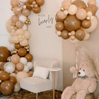 KEPMOV Brown and Gold Balloons Set – 60 Latex 12in Balloons with Confetti