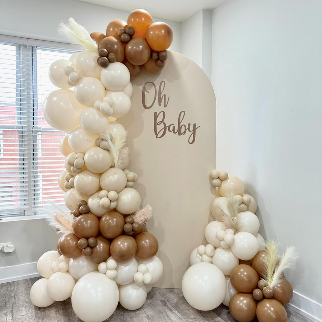 KEPMOV Brown and Gold Balloons Set – 60 Latex 12in Balloons with Confetti