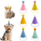 Kezzfpa 6 Pcs Colorful Mini Party Hats for Stuffed Animals – Felt Cone Hats for Pets & Plush Toys