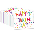 KFJBPB 50 Pcs Birthday Napkins – 13x13 Inches, Colorful Dots, Disposable Cocktail Napkins for Birthday Party