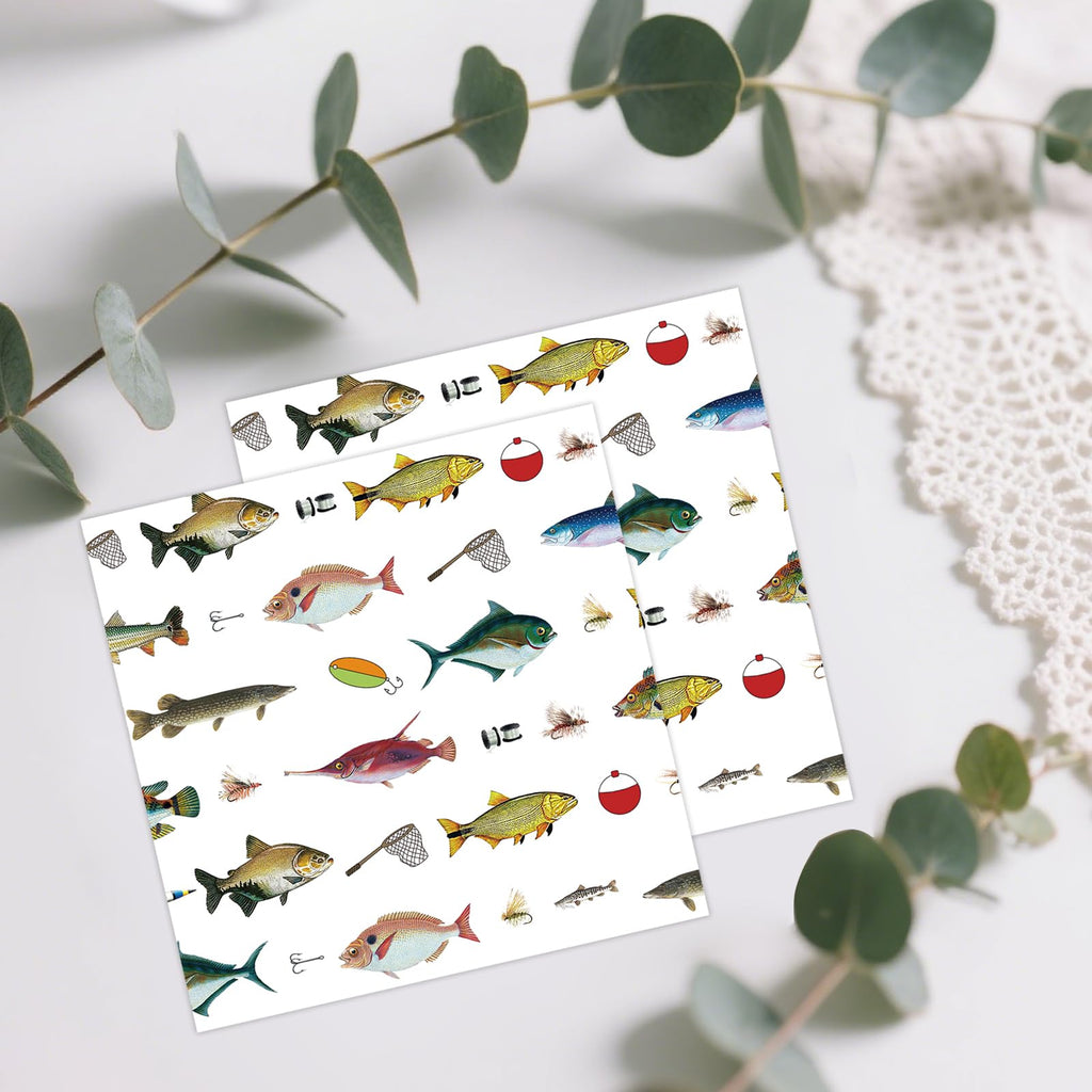 KFJBPB 50 Pcs Fishing Napkins – 13x13 Inches Disposable Party Napkins