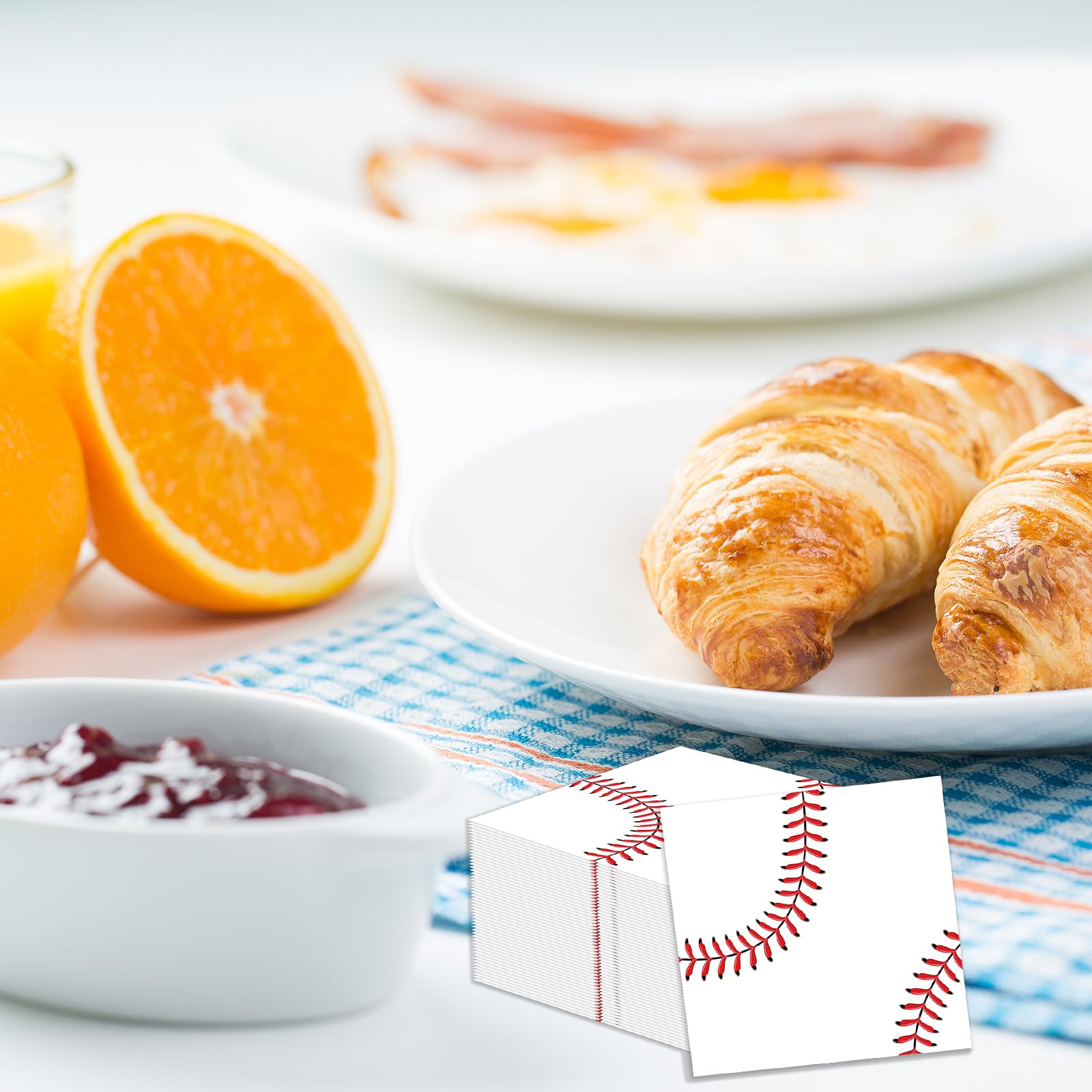 KFJBPB Baseball Napkins 50 Pcs | 13 x 13 in Disposable Napkins for Baseball Parties and Celebrations