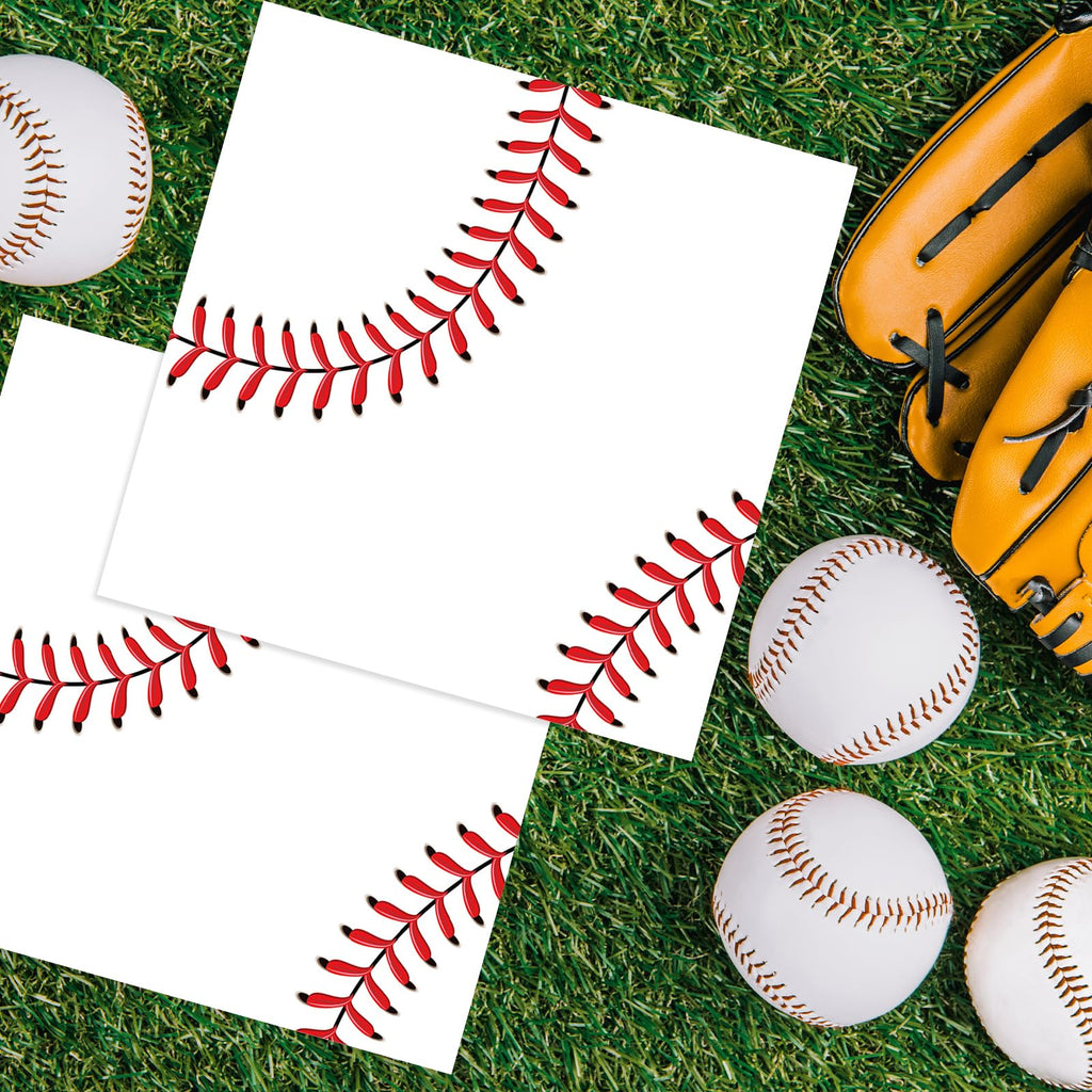 KFJBPB Baseball Napkins 50 Pcs | 13 x 13 in Disposable Napkins for Baseball Parties and Celebrations