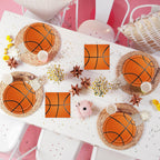 KFJBPB 40 Pcs Basketball Plates and Napkins Party Supplies – Serves 20