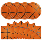 KFJBPB 40 Pcs Basketball Plates and Napkins Party Supplies – Serves 20
