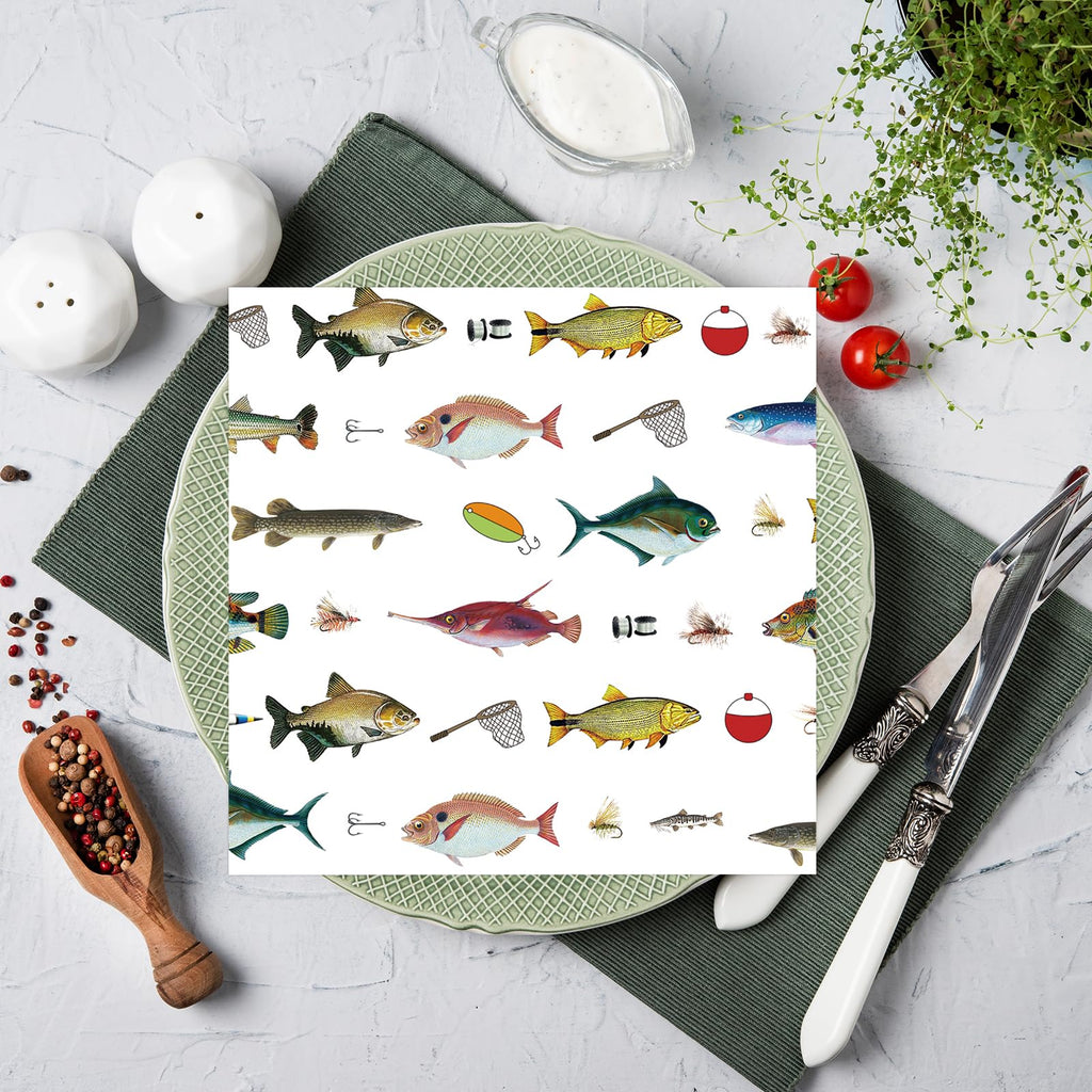 KFJBPB 50 Pcs Fishing Napkins – 13x13 Inches Disposable Party Napkins