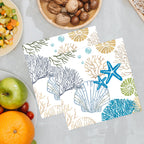 KFJBPB 50 Pcs Ocean Seashell Napkins – 13 x 13 Inches | Coastal Beach Disposable Napkins