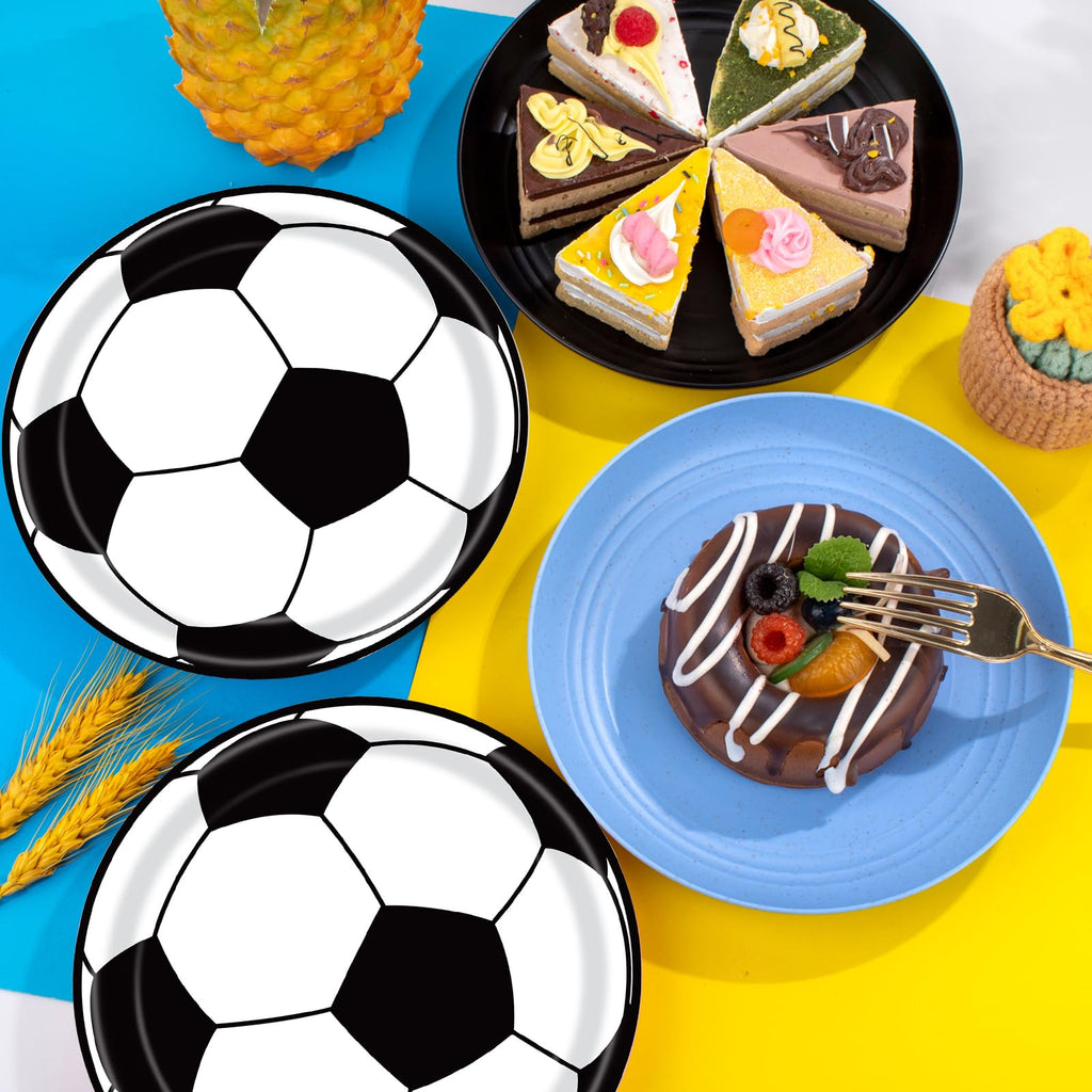 KFJBPB 40 Pcs Soccer Plates & Napkins Party Set – Disposable Tableware for Sports Theme Celebrations