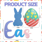 KFJBPB Happy Easter Banner Set — Bunny Garlands, Egg Cutouts & Swirls for Home & Classroom