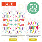 KFJBPB 50 Pcs Birthday Napkins – 13x13 Inches, Colorful Dots, Disposable Cocktail Napkins for Birthday Party