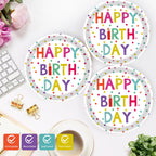 KFJBPB 40 Pcs Birthday Plates & Napkins Set – Disposable Tableware with Dots Design for 20 Guests