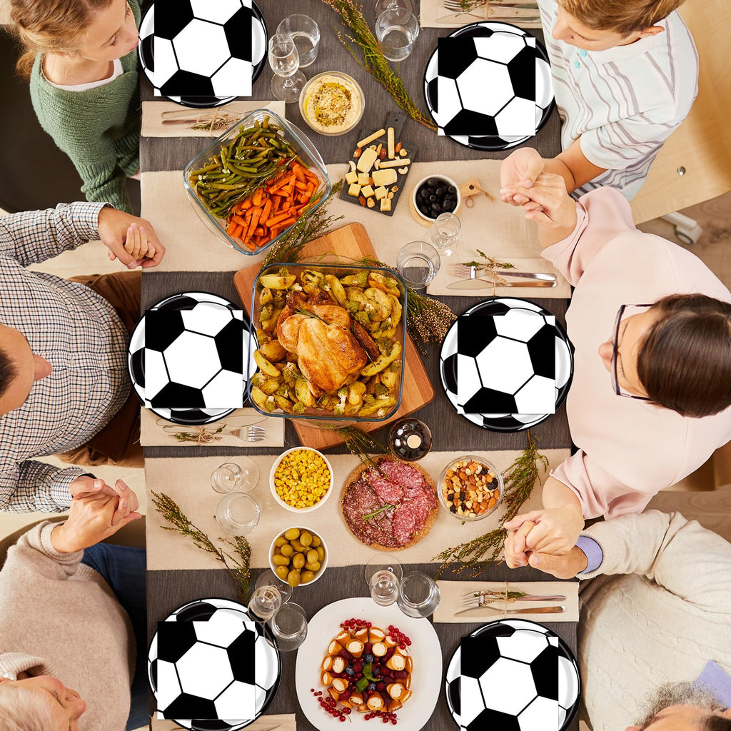 KFJBPB 40 Pcs Soccer Plates & Napkins Party Set – Disposable Tableware for Sports Theme Celebrations