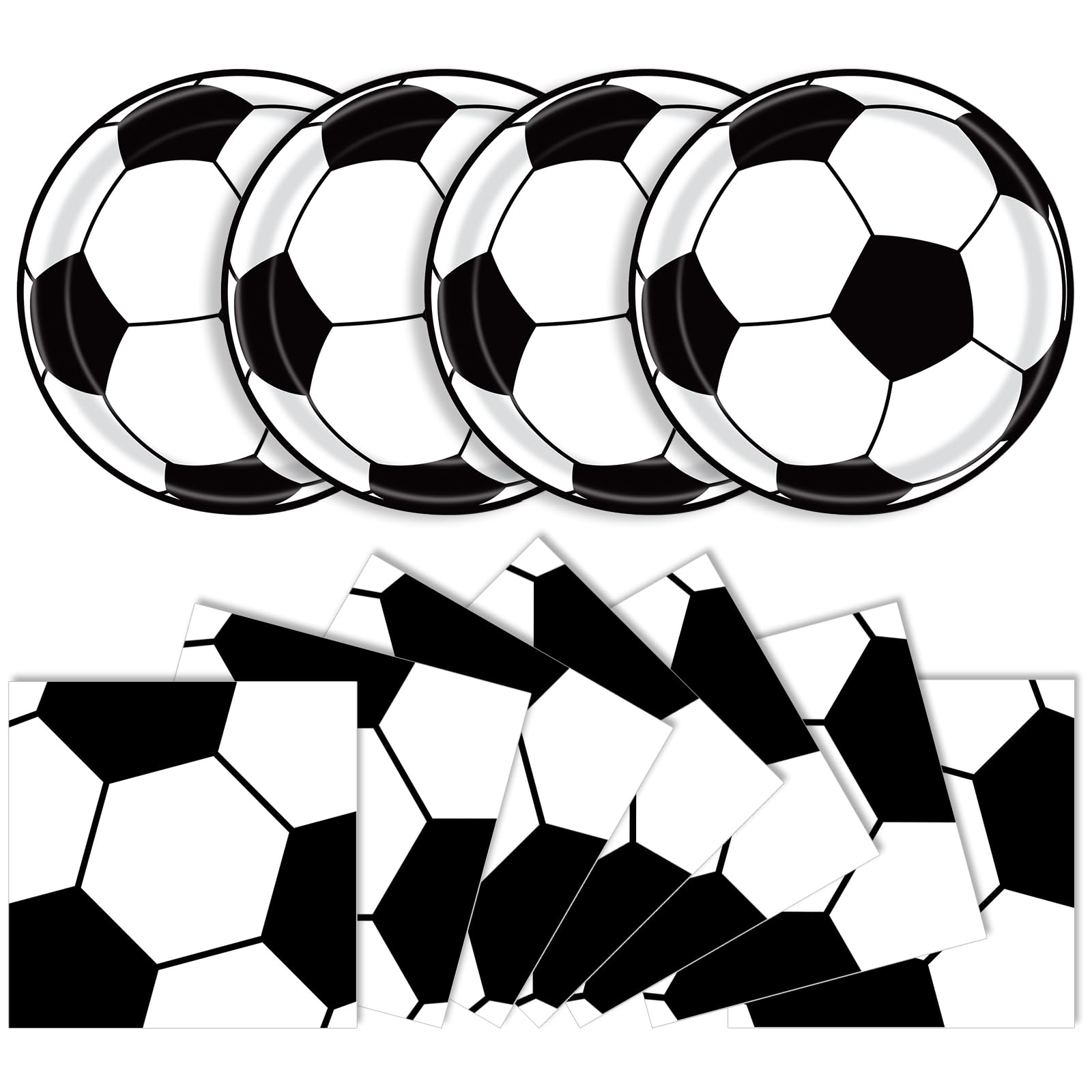 KFJBPB 40 Pcs Soccer Plates & Napkins Party Set – Disposable Tableware for Sports Theme Celebrations