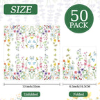 KFJBPB 50 Pcs Wildflower Napkins – 13x13 Floral Paper Napkins for Parties