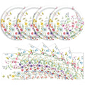 KFJBPB Wildflower Plates & Napkins Party Kit – 40 Pcs for 20 Guests