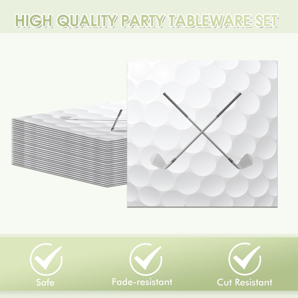 KHAIVI 40 PCS Golf Party Decorations – Disposable Plates & Napkins, Golf Ball Themed Party Supplies