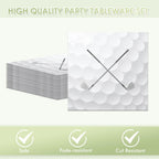 KHAIVI 40 PCS Golf Party Decorations – Disposable Plates & Napkins, Golf Ball Themed Party Supplies