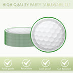 KHAIVI 40 PCS Golf Party Decorations – Disposable Plates & Napkins, Golf Ball Themed Party Supplies