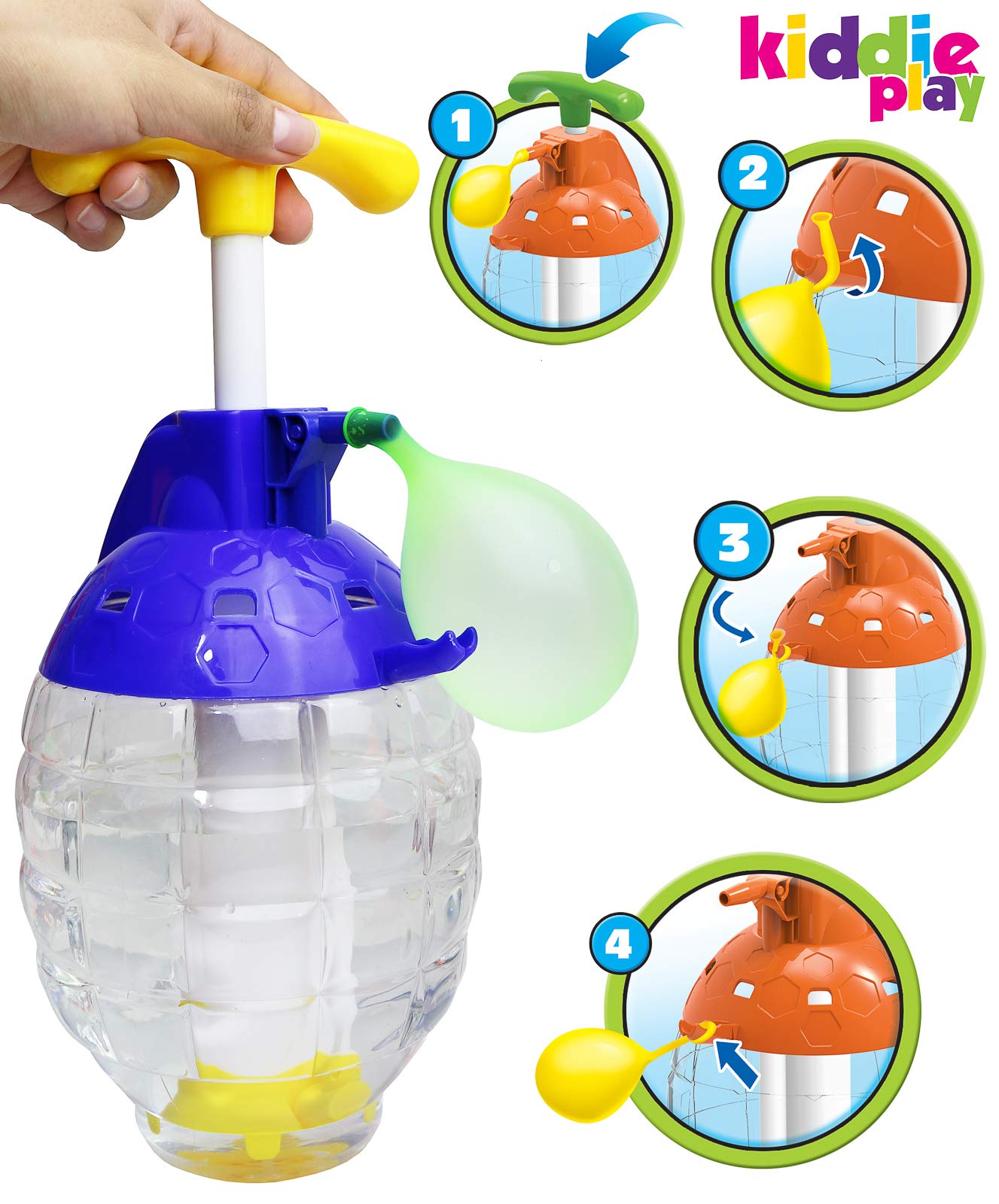 Kiddie Play Water Balloons with Filler Pump – 500 Pack for Quick Backyard Fun
