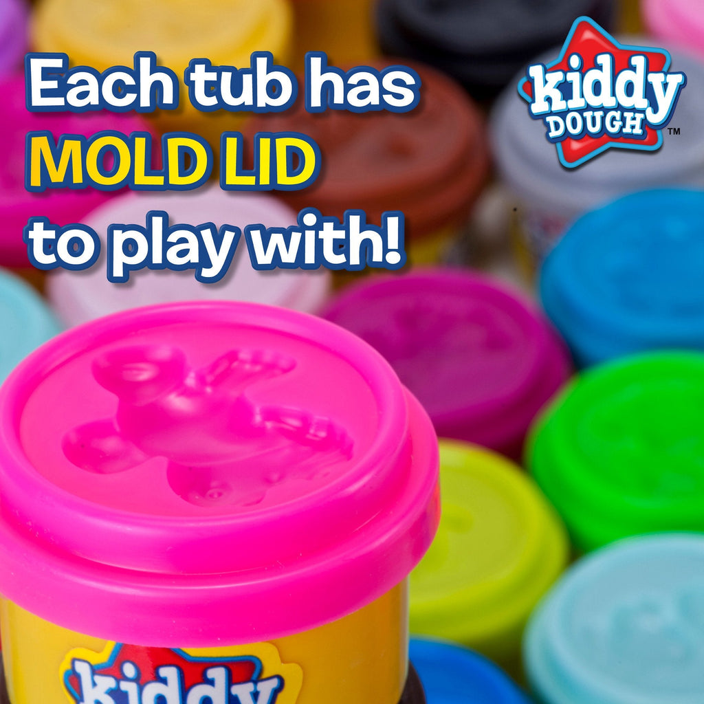 Kiddy Dough Party Pack – 80 Colorful Soft Mini Dough Containers for Creative Play