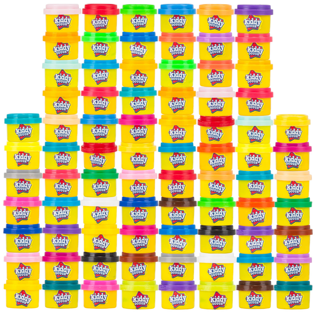 Kiddy Dough Party Pack – 80 Colorful Soft Mini Dough Containers for Creative Play