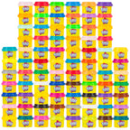 Kiddy Dough Party Pack – 80 Colorful Soft Mini Dough Containers for Creative Play
