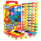 Kiddy Dough Party Pack – 80 Colorful Soft Mini Dough Containers for Creative Play