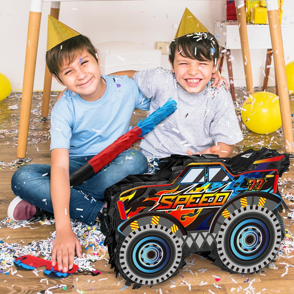 KiDEPOCH Monster Truck Pinata Car — Stick & Blindfold Included