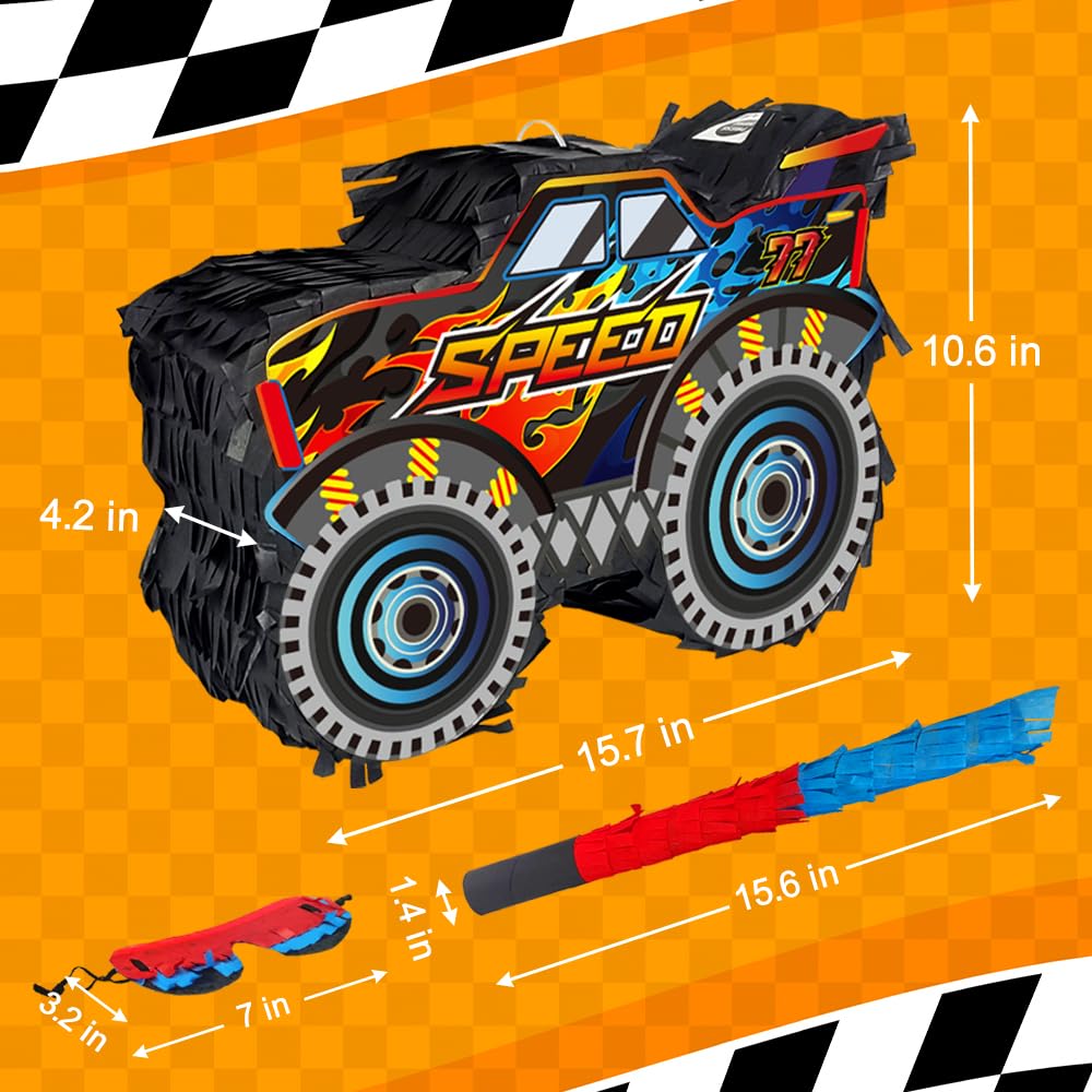 KiDEPOCH Monster Truck Pinata Car — Stick & Blindfold Included