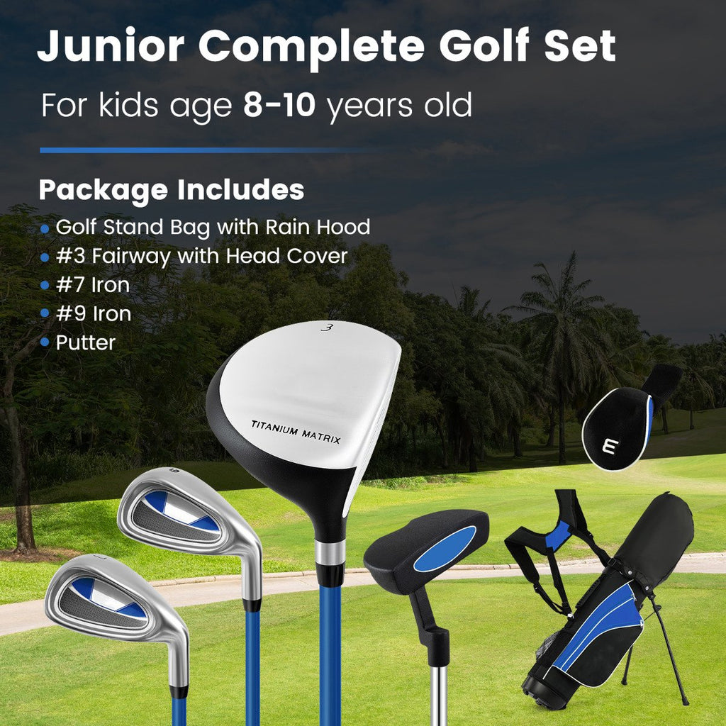 Kids Complete Golf Clubs Set for Boys and Girls Aged 8-10/11-13 Years-Blue