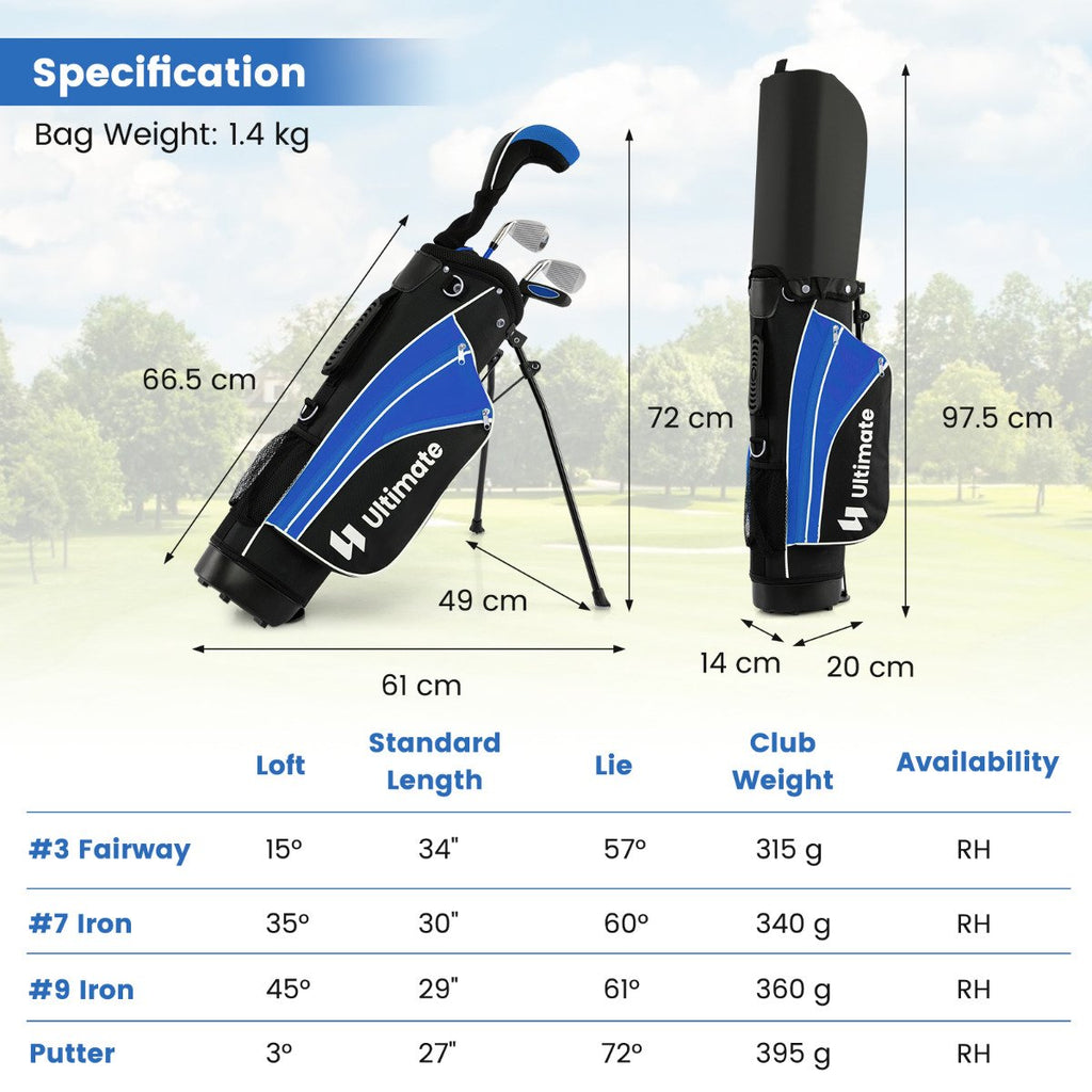 Kids Complete Golf Clubs Set for Boys and Girls Aged 8-10/11-13 Years-Blue