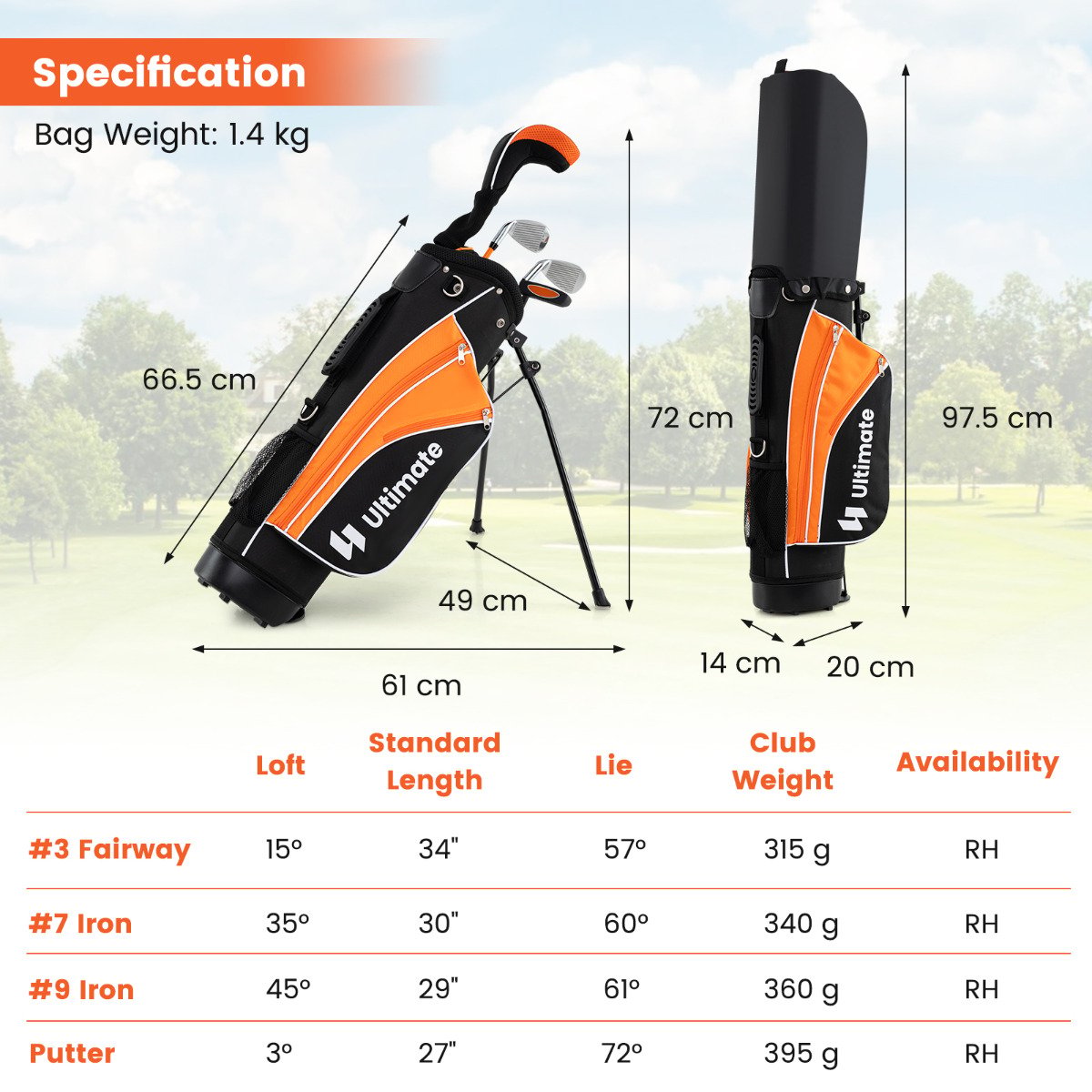 Kids Complete Golf Clubs Set for Boys and Girls Aged 8-10/11-13 Years-Blue