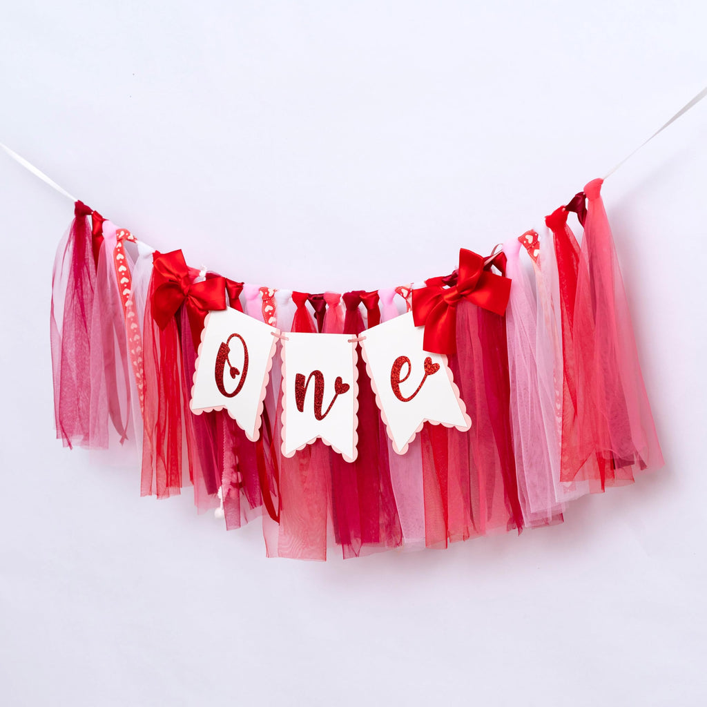 KIETKIE Valentine One High Chair Banner – Sweetheart 1st Birthday & Valentine’s Day Decor