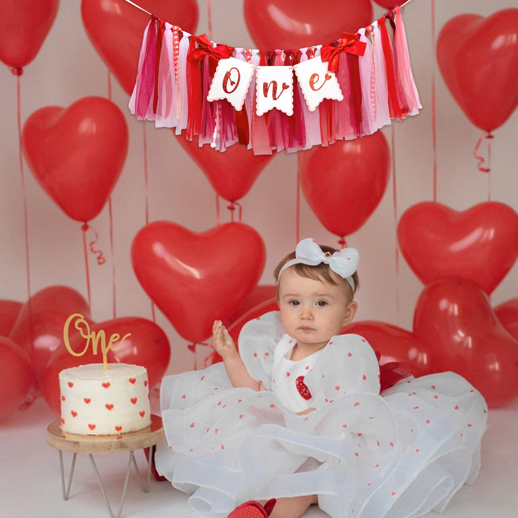 KIETKIE Valentine One High Chair Banner – Sweetheart 1st Birthday & Valentine’s Day Decor