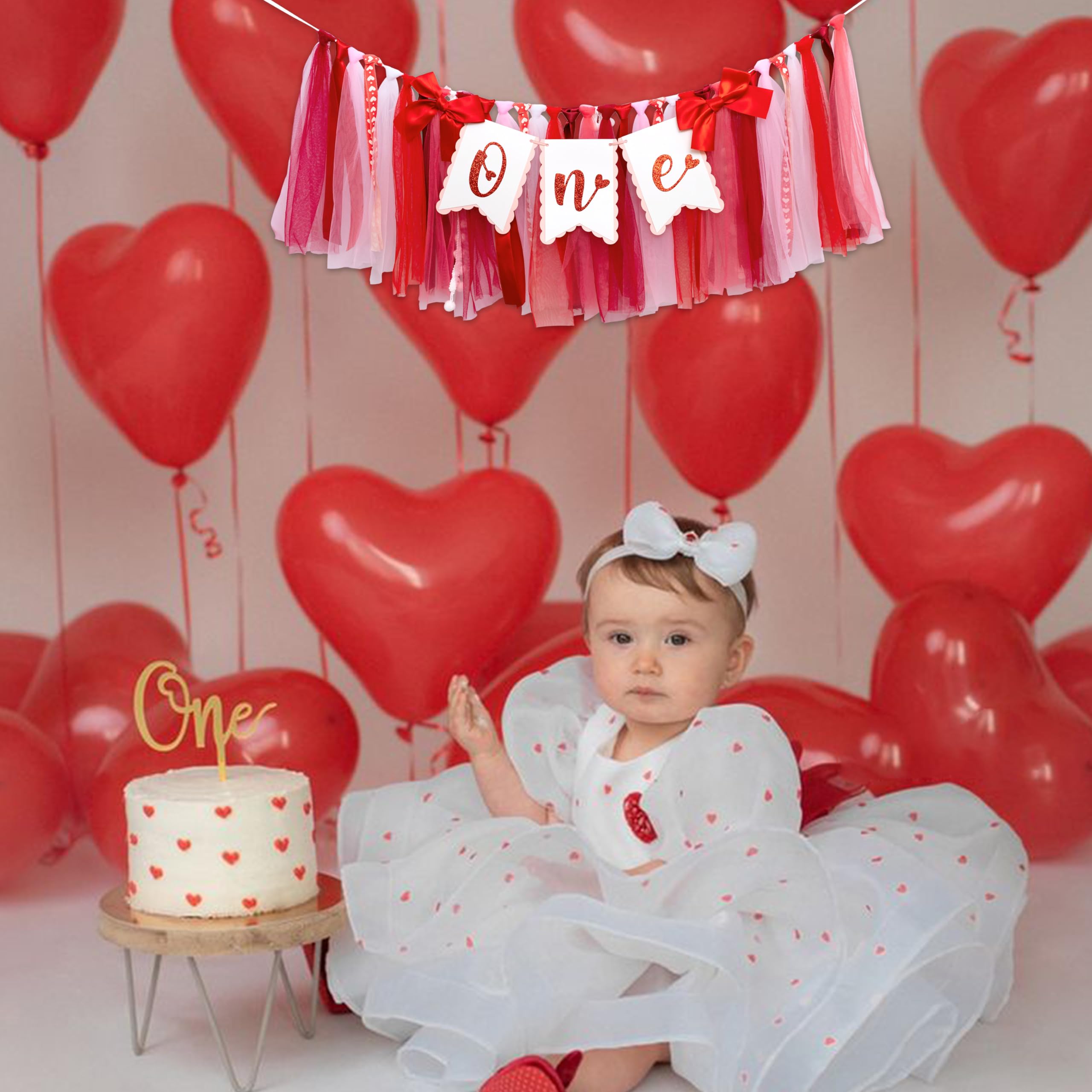 KIETKIE Valentine One High Chair Banner – Sweetheart 1st Birthday & Valentine’s Day Decor