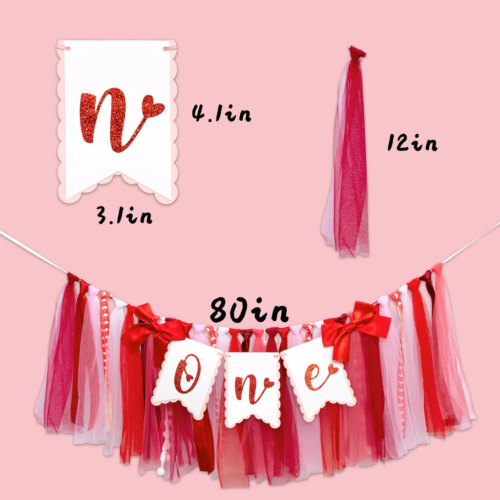 KIETKIE Valentine One High Chair Banner – Sweetheart 1st Birthday & Valentine’s Day Decor